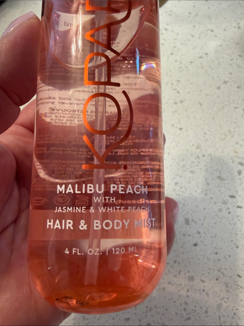 Kopari Malibu Peach Hair & Body Mist — Rose Gold and Peach Bottle - Picture 7 of 9